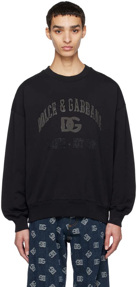 dolce gabbana sweatshirt black|dolce and gabbana sweatshirt women.